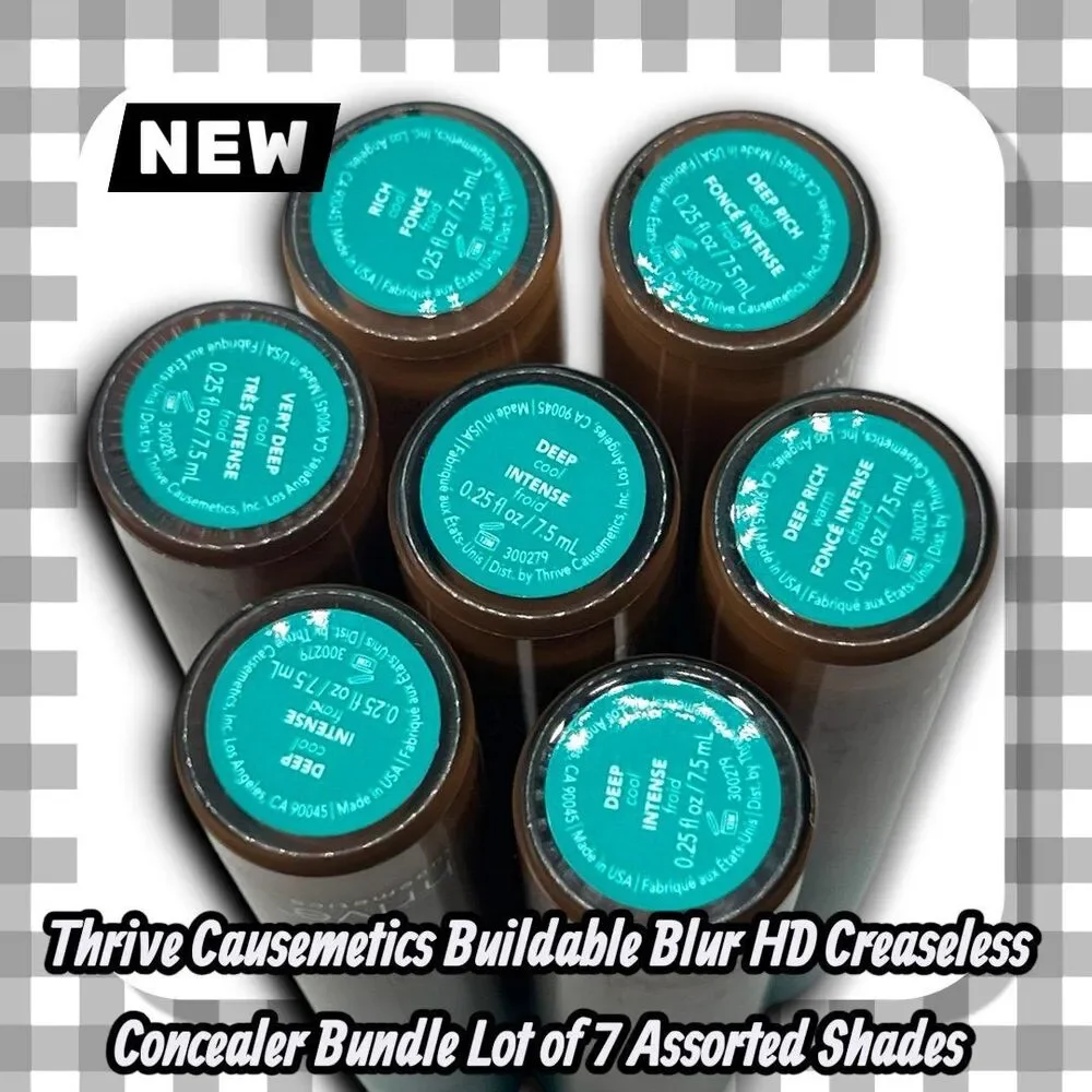 New Thrive Causemetics Buildable Blur HD Creaseless Concealer Bundle Lot of 7 As